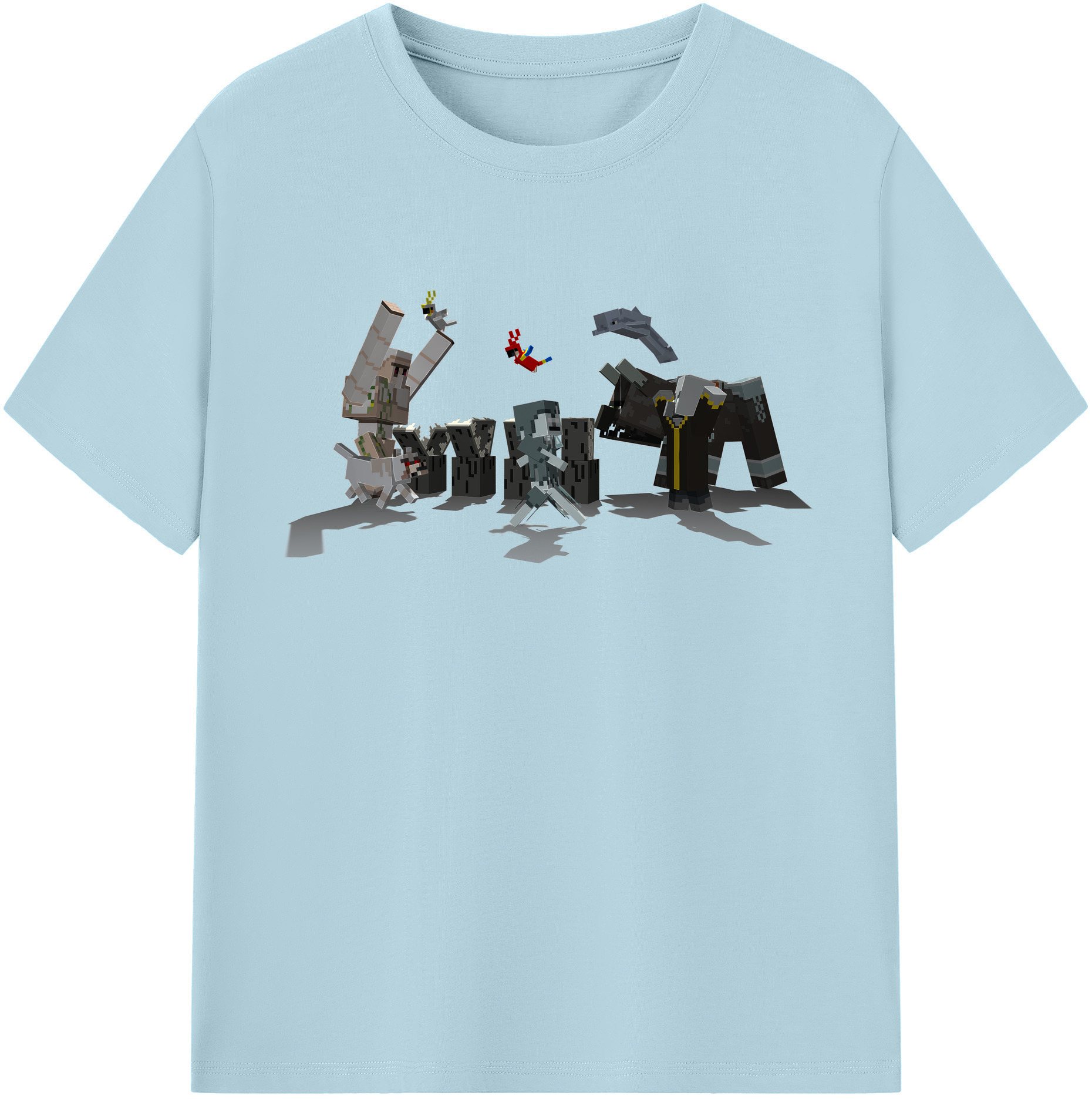 （画像用） マインクラフト ブロックの世界 Minecraft MC Block world 綿100％半袖Tシャツ（フロントプリント）